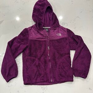 The North Face Purple Fleece Hoodie with Full Zipper and Hood